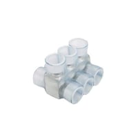 Panduit® Pan-Lug™ PCSB2/0-6-6 2-Sided 6-Port Multi-Tap Mechanical Connector, 14 to 2/0 AWG Stranded, 14 to 10 AWG Solid Aluminum/Copper/Stranded/Solid Conductor, Screw Installation, Aluminum/PVC