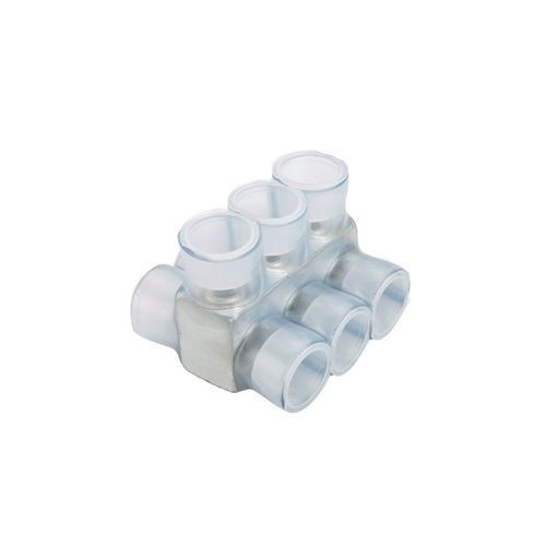 Panduit® Pan-Lug™ PCSB2/0-6-6 2-Sided 6-Port Multi-Tap Mechanical Connector, 14 to 2/0 AWG Stranded, 14 to 10 AWG Solid Aluminum/Copper/Stranded/Solid Conductor, Screw Installation, Aluminum/PVC