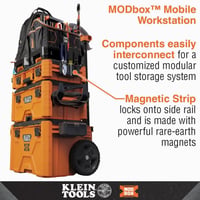 Klein® 54819MB Magnetic Strip Rail Attachment, For Use With All MODbox™ Side Rail Attachments, Hard Plastic, Dark Gray