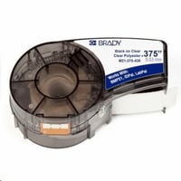 M21-375-430Brady® WorkHorse™ M21-375-430 BMP®21 Cartridge Label, 21 ft L x 3/8 in W, Black on Clear, B-430 Polyester