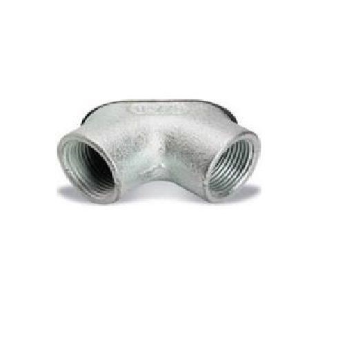 O-Z/Gedney FF-050 Type FF Raintight Corner Pulling Elbow, 1/2 in Trade, 90 deg, Malleable Iron, Zinc Plated