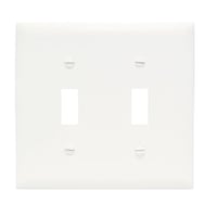 Pass & Seymour® TradeMaster® TPJ2-W Junior Jumbo Standard Wallplate, 2 Gangs, 4.9 in H x 5-1/8 in W, Nylon/Thermoplastic, White