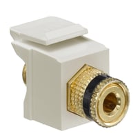 40833-BIELeviton® QuickPort® 40833-BIE Feed Through Fire Retardant Snap-In Binding Post Connector With Black Stripe, Screw Termination, Plastic