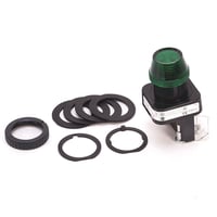 800H-QR24GAllen-Bradley 800H-QR24G 30.5mm Type 4/4X/13 Pilot Light, Full Voltage, No Test Option, Incand., Green, 24V AC/DC
