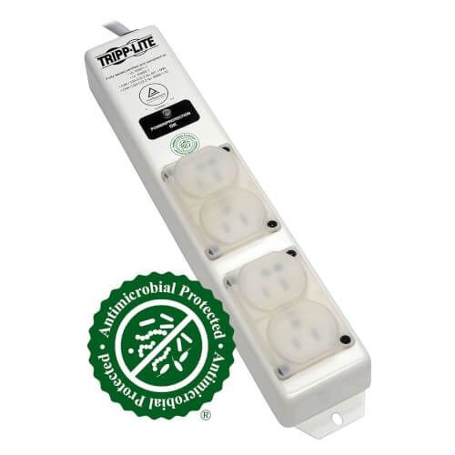 SPS415HGULTRATripp Lite SPS415HGULTRA For Patient-Care Vicinity Surge Protector Power Strip, 120 VAC, 15 A, 4 Outlets, 15 ft L Cord
