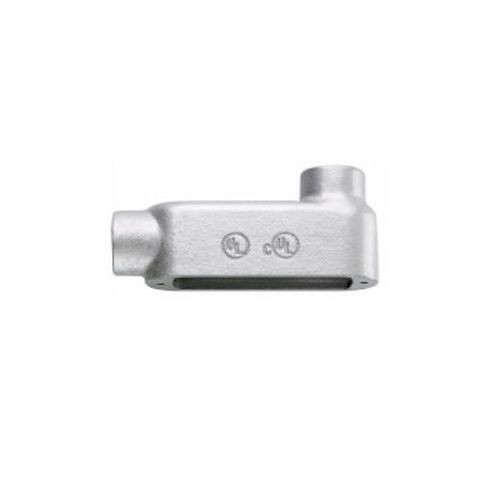 Crouse-Hinds Condulet® LB400M Type LB Conduit Outlet Body, 4 in Hub, 5 Form, 324 cu-in Capacity, Malleable Iron, Aluminum Acrylic Painted/Electro-Galvanized