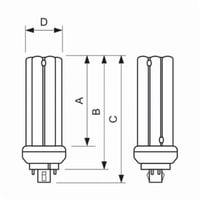 220269Philips ALTO® 149005 Dimmable Triple Non-Integrated Compact Fluorescent Lamp, 42 W, 2GX13/4-Pin GX24Q-4 CFL Lamp, PL-T Shape, 3200 Lumens