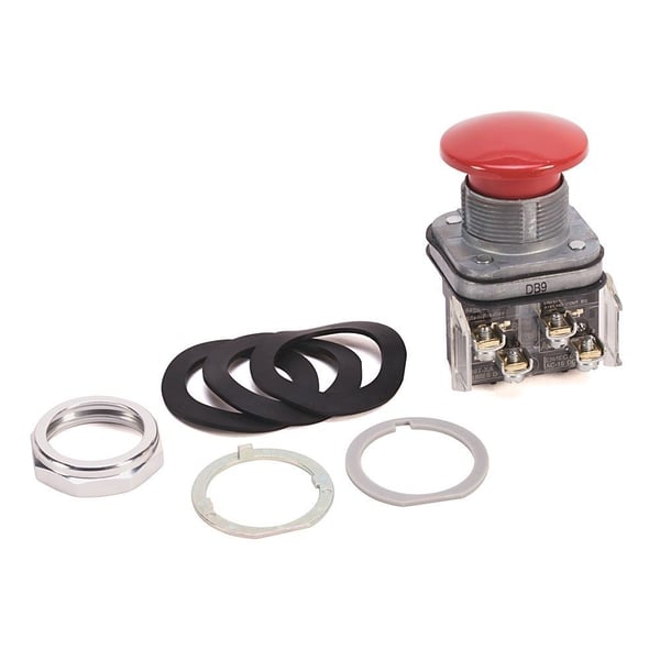800T-D6A2Allen-Bradley 800T-D6A2 30.5mm Type 4/13 Mom. Contact PB, Non-Illum., Red, Mushroom Hd, 2 NO