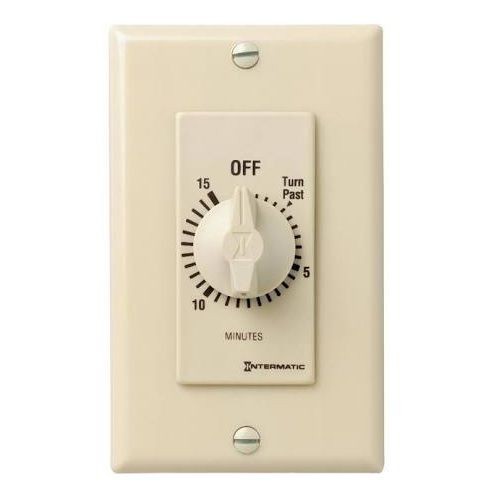 Intermatic® FD15MC FD Series Auto Off Decorator Mechanical Spring Wound Timer, 15 min Setting, 125/257 VAC, 1 hp, 2 hp hp, 1NO/SPST Contact, 1 Poles