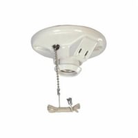 667-SPEATON Wiring Devices Arrow Hart™ 667-SP 2-Piece Ceiling Receptacle Lampholder With 2-Pole 3-Wire Outlet and Pull Chain Switch Lamp, 660 W Lamp, 125 VAC, 15 A, Medium