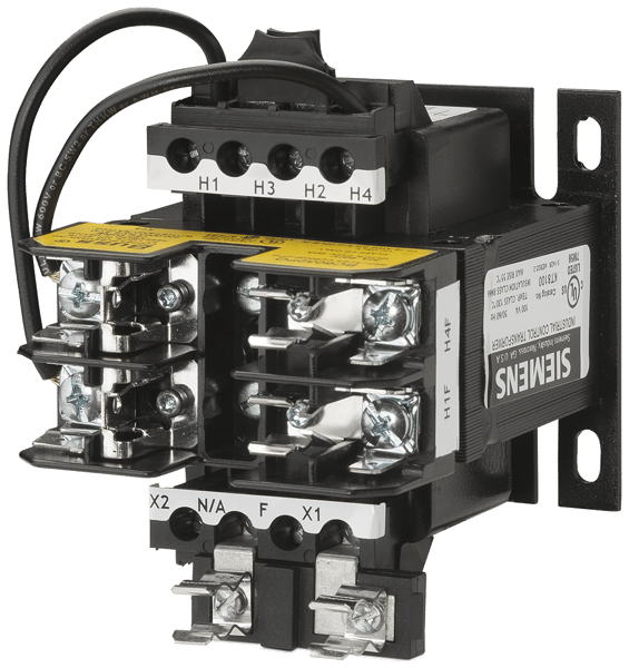 MT0100CSiemens MT0100C Class MT Control Power Transformer, 120/240 VAC Primary, 24 VAC Secondary, 100 VA Power Rating, 50/60 Hz, 1 Phase