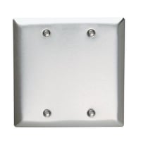Pass & Seymour® SS23 Standard Blank Wallplate, 2 Gangs, 7.8 in, 302 Stainless Steel