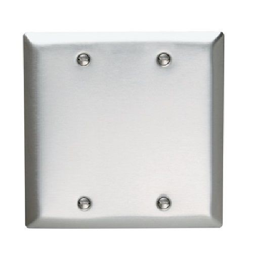 Pass & Seymour® SS23 Standard Blank Wallplate, 2 Gangs, 7.8 in, 302 Stainless Steel