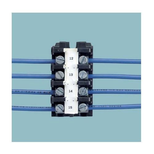 Panduit® P1™ T024X000FJC-BK Continuous Terminal Block Cassette Tape, 25 ft L x 0.24 in W, Black/White, Polyolefin, Acrylic Pressure Sensitive Adhesive