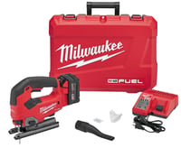 Milwaukee® M18™ FUEL™ 2737-21 Cordless Jig Saw Kit, 18 VDC, For Blade Shank: T-Shank, 9.13 in OAL, REDLITHIUM™ Battery