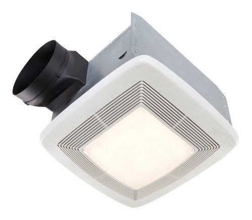 Broan® QTXE080FLT Ultra-Quiet Ventilation Fan/Light, 80 cfm, 6 in Dia Duct, 23.3 W, 120 VAC, 0.8 A, 0.3, Domestic