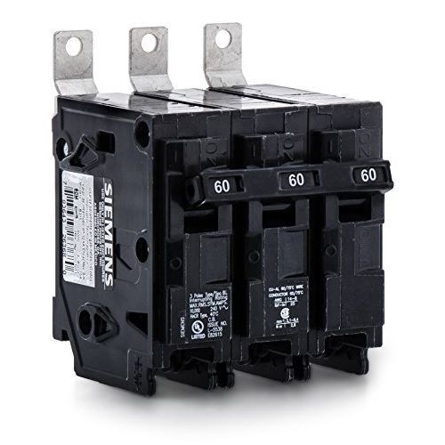 Siemens B360 Type BL Low Voltage Molded Case Circuit Breaker, 240 VAC, 60 A, 10 kA Interrupt, 3 Poles, Thermal/Magnetic Trip