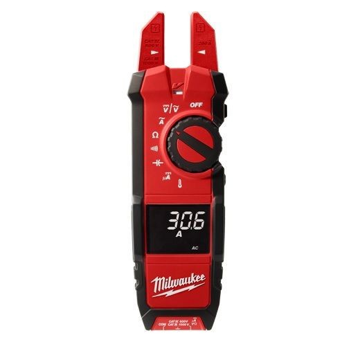 Milwaukee® 2206-20 Heavy Duty Digital Fork Meter, 200 A, 1000 VAC/VDC, 40 mOhm, 50/60 Hz, 5/8 in Jaw, High Contrast White on Black LCD Display
