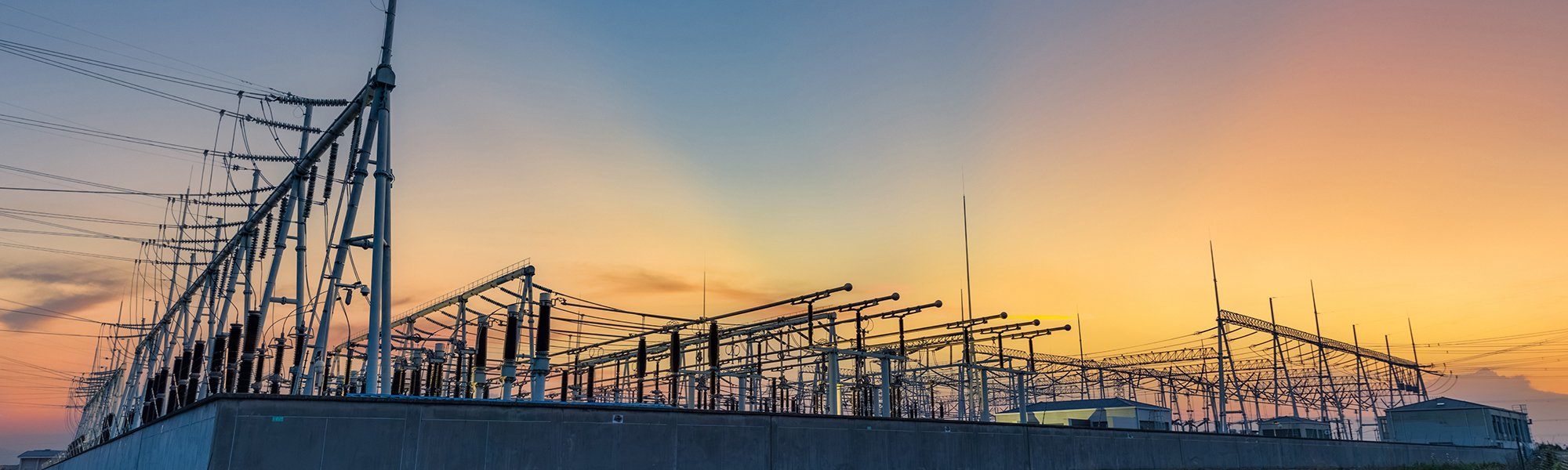 Electrical Substation at Twilight