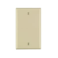 Leviton® 80714-I Standard Size Blank Wallplate, 1 Gang, 4-1/2 in H x 2-3/4 in W, Thermoplastic Nylon, Ivory