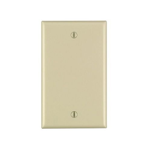 Leviton® 80714-I Standard Size Blank Wallplate, 1 Gang, 4-1/2 in H x 2-3/4 in W, Thermoplastic Nylon, Ivory