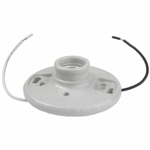 Pass & Seymour® 272-WH6 1-Piece Keyless Operator Lampholder, 660 W Lamp, 250 VAC, Medium Incandescent Lamp