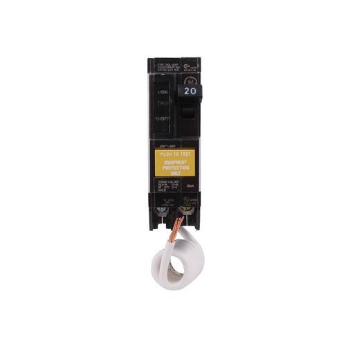 THQL1120GFEPGE THQL1120GFEP Type THQL Ground Fault Circuit Breaker With 30 mA Equipment Protection Interrupter, 120/240 VAC, 20 A, 10 kA Interrupt, 1 Poles, LIG/Non-Interchangeable/Thermal Magnetic Trip