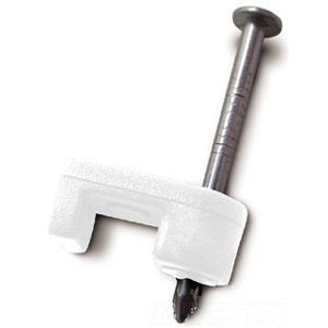 PSW100Wire-Line, Staple, Plastic, White, 1/4 Inch, Secures RG-59 and RG-6 Coaxial Cables, Box
