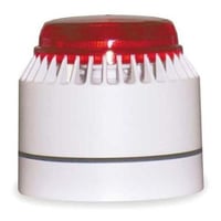 Federal Signal StreamLine® LP7-18-30R Audible/Visual Signal Combination Heavy Duty Low Profile Combination Strobe and Sounder, 18 to 28 VDC, Strobe Tube Lamp, 82 to 100 dB Sound, Indoor/Outdoor, Surface Mount, Red Lens