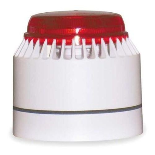 Federal Signal StreamLine® LP7-18-30R Audible/Visual Signal Combination Heavy Duty Low Profile Combination Strobe and Sounder, 18 to 28 VDC, Strobe Tube Lamp, 82 to 100 dB Sound, Indoor/Outdoor, Surface Mount, Red Lens