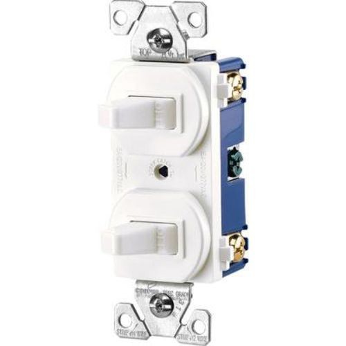 EATON Arrow Hart™ Eaton Wiring Devices 276W-BOX 3-Way Duplex Heavy Duty Toggle Combination Switch, 15 A at 120/277 VAC, 1 Poles