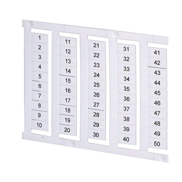 Allen-Bradley 1492-M6X12H1-50 Connection Products, 1492-M6x12 Marker Card, Repeat Sequence Printing, Horizontal Text, 1-50 Blocks of 50
