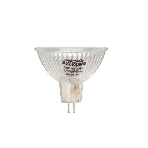 Sylvania ECOLOGIC® TRU-AIM TITAN® 58309 Dimmable Low Voltage Single Ended Halogen Lamp, 50 W, Medium GU5.3 Bi-Pin Multi-Faceted Reflector Tungsten Halogen Lamp, MR16, 3000 Lumens