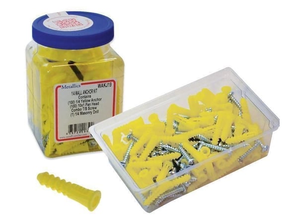 WAKJ19Metallics WAKJ19 Conical Wall Anchor Kit, 201 Pieces, Plastic