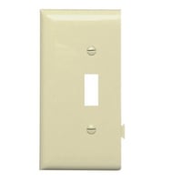 Pass & Seymour® PJSE1-I Semi-Jumbo End Section Sectional Wallplate, 1 Gang, 5 in, Thermoplastic, Ivory