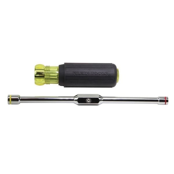 Klein® 65064 2-in-1 Heavy Duty Nutdriver, 1/4 in, 5/16 in, Hex Shank, Cushion Grip Handle
