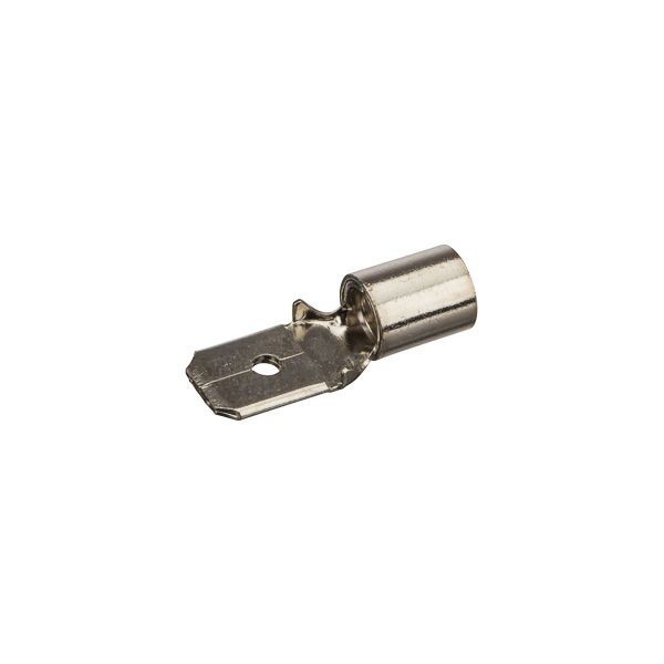 NSI Miniterms HTM12-250-3 HT Series High Temperature Non-Insulated Male Disconnect, 12 to 10 AWG Conductor, 0.25 in W x 0.032 in THK Tab, Butted Seam Barrel, Copper, Silver