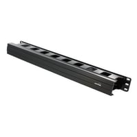 Leviton® Versi-Duct® 491RU-HFO 1-RU Front Slotted Duct Horizontal Cable Management With Concealing Cover, 5-3/4 in W, PVC, Black