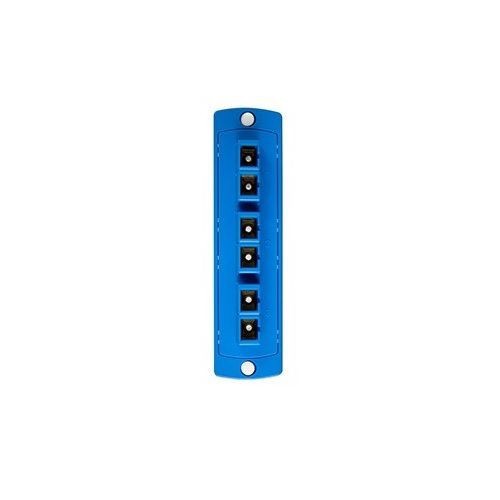 Leviton® OPT-X® 5F100-6LC SDX Duplex Precision Molded Fiber Optic Adapter Plate, Single-Mode Fiber