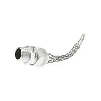 130097-0170Woodhead® 36263 130097 Deluxe Straight Strain Relief Cord Connector With Grip, 3/4 in NPT Trade, 5/8 to 3/4 in Cable Openings, Stainless Steel