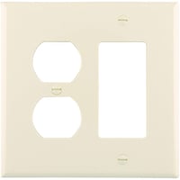 PJ826LAEATON Arrow Hart™ PJ826LA-SP-L PJ Series Midway Size Combination Wallplate, 2 Gangs, 4.87 in H x 4.94 in W, Polycarbonate/Thermoplastic, Light Almond