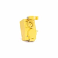 Woodhead® Watertite® 60W47DPLX 130146 Female Receptacle With Duplex Flip Coverplate, 125 VAC, 15 A, 2 Poles, 3 Wires, Yellow