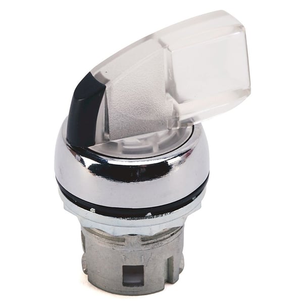 Allen-Bradley 800FM-LHR37 800F PB, 22mm Selector Switch, Knob Selector Switch Lit, Sprg Return from Right, 3 Pos, Metal, No Screw, Clear Knob, Standard Knob Orientation, (Monolithic Circuit)