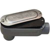 Hubbell® K-PAK® OLB-3CG O Series Type LB Conduit Body With Cover and Gasket, 1 in Hub, 5, 12 cu-in, Copper Free Aluminum, Powder Coated
