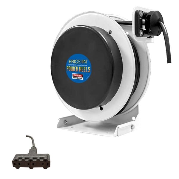 F3123-25-TT15Ericson® F3123-25-TT15 3100 Flex Rig Retractable Cable Reel, 125 V, 15 A, 25 ft L Cord, 12/3 AWG Conductor