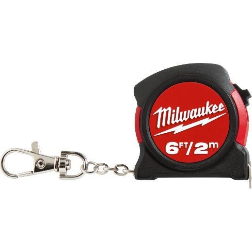 Milwaukee® 48-22-5506C Measuring Tape With Belt Clip, 6 ft L x 13 mm W Blade, Steel Blade, 1/16 in Top, 1 mm Bottom Graduation
