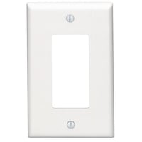 Leviton® Decora® 80601-W Midway Size Wallplate, 1 Gang, 4.88 in H x 3.13 in W, Thermoset, White