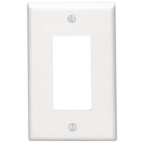 Leviton® Decora® 80601-W Midway Size Wallplate, 1 Gang, 4.88 in H x 3.13 in W, Thermoset, White