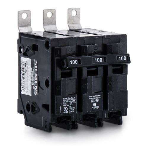 Siemens B3100 Type BL Low Voltage Molded Case Circuit Breaker, 240 VAC, 100 A, 10 kA Interrupt, 3 Poles, Thermal/Magnetic Trip
