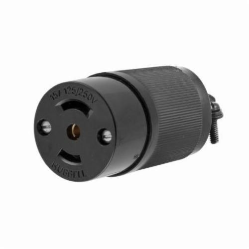 HBL7484Wiring Device-Kellems Twist-Lock® Insulgrip® HBL7484 Insulated Female Connector Body, 125/250 VAC, 15 A, 3 Poles, Black
